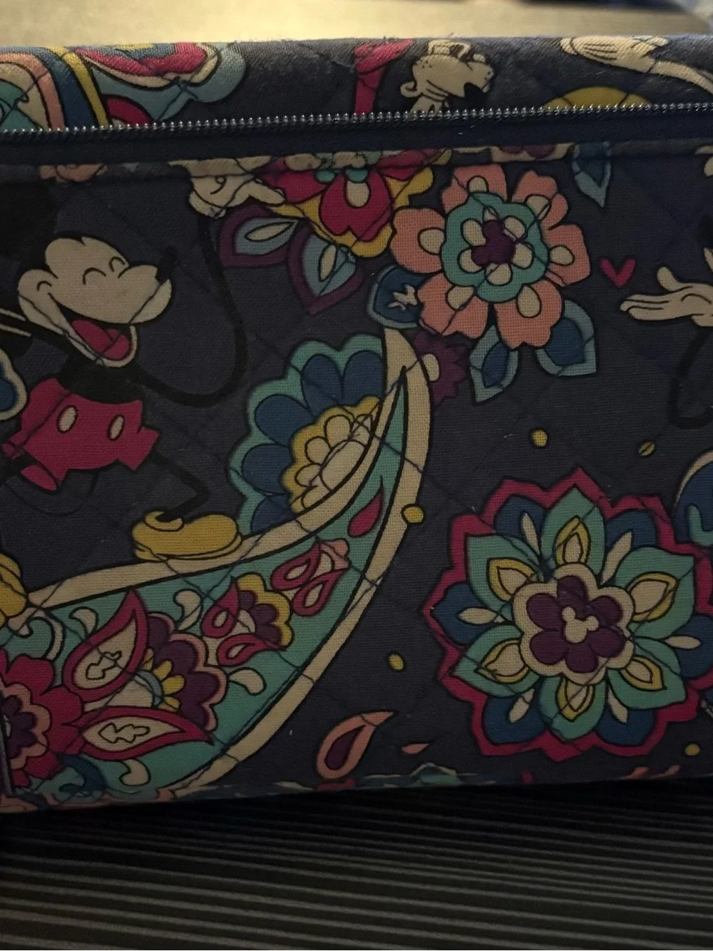 Vera Bradley Quilted Floral Wallet in Navy, Pink, Turquoise - Picture 4 of 5
